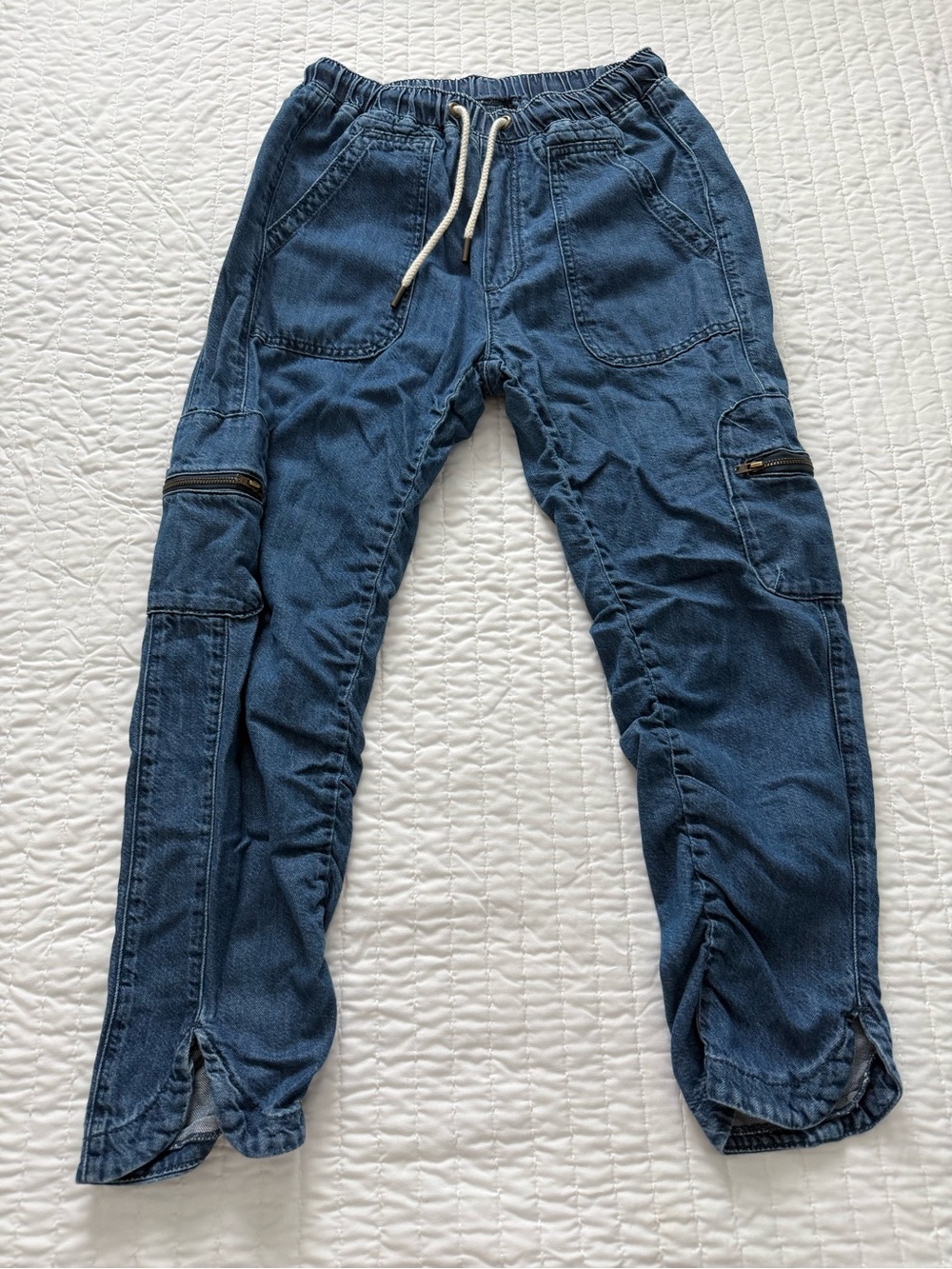 Anthropoligie Pilcro Cottage Utility Jeans Cargo Jeans- Blue Denim - Size XS